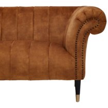 Salta Velvet 3 Seater Sofa In Gold With Pointed Legs