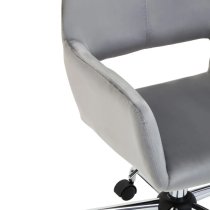 Brent Velvet Home Office Chair In Grey With Chrome Base