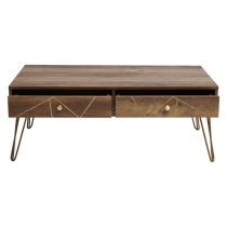 Flora Wooden Coffee Table With 2 Drawers In Veneering Effect