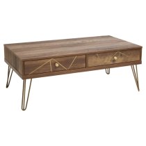 Flora Wooden Coffee Table With 2 Drawers In Veneering Effect