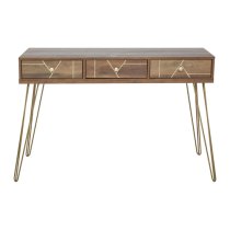 Flora Wooden Laptop Desk With 3 Drawers In Veneering Effect