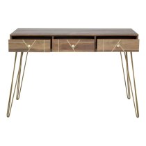 Flora Wooden Laptop Desk With 3 Drawers In Veneering Effect