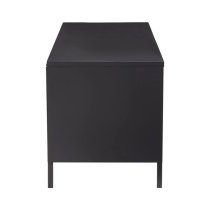 Accra Steel TV Stand With 2 Doors 1 Shelf In Black