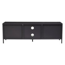 Accra Steel TV Stand With 2 Doors 1 Shelf In Black