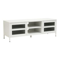 Accra Steel TV Stand With 2 Doors 1 Shelf In White