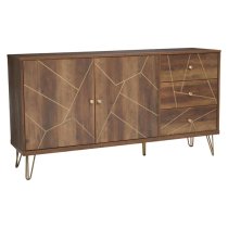 Flora Wooden Sideboard 2 Doors 3 Drawers In Veneering Effect