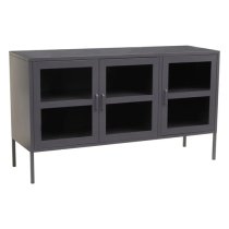 Accra Steel Display Cabinet With 3 Doors In Grey