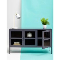 Accra Steel Display Cabinet With 3 Doors In Grey