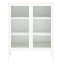 Accra Steel Display Cabinet With 2 Doors In White