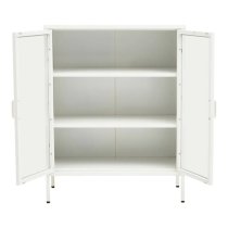 Accra Steel Display Cabinet With 2 Doors In White