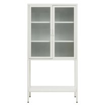 Accra Steel Display Cabinet With 2 Doors And Shelf In White