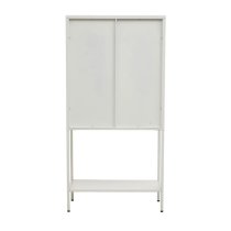 Accra Steel Display Cabinet With 2 Doors And Shelf In White