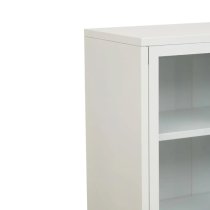 Accra Steel Display Cabinet With 2 Doors And Shelf In White