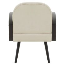 Hanford Velvet Armchair In Natural With Black Wooden Legs