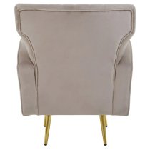 Hasselt Velvet Armchair In Mink With Gold Metal Legs