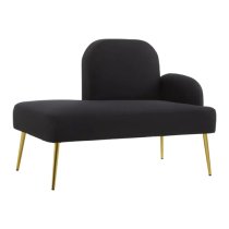 Havana Fabric Lounge Chaise Chair In Black