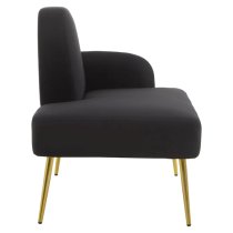 Havana Fabric Lounge Chaise Chair In Black