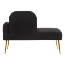 Havana Fabric Lounge Chaise Chair In Black