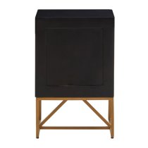 Kassel Mango Wood Side Table With 3 Drawers In Black