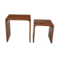 Saki Sheesham Wood Nest Of 2 Tables In Acacia