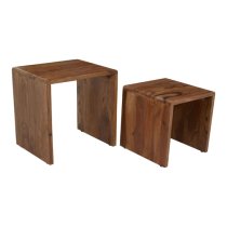 Saki Sheesham Wood Nest Of 2 Tables In Acacia