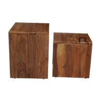 Saki Sheesham Wood Nest Of 2 Tables In Acacia