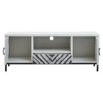 Orphee Wooden TV Stand With 2 Doors 1 Drawer In White