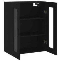 Barrie Wooden Wall Mounted Storage Cabinet In Black