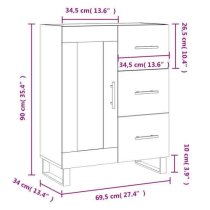 Avalon High Gloss Sideboard With 1 Door 3 Drawers In White