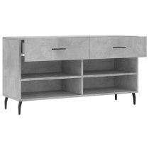 Eureka Wooden Shoe Storage Bench 2 Drawers In Concrete Effect