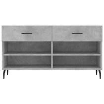 Eureka Wooden Shoe Storage Bench 2 Drawers In Concrete Effect