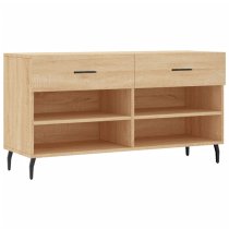 Eureka Wooden Shoe Storage Bench 2 Drawers In Sonoma Oak