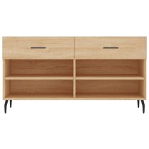 Eureka Wooden Shoe Storage Bench 2 Drawers In Sonoma Oak