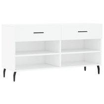 Eureka Wooden Shoe Storage Bench 2 Drawers In White