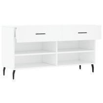 Eureka Wooden Shoe Storage Bench 2 Drawers In White