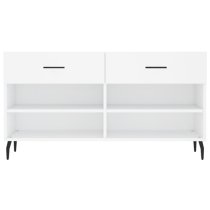 Eureka Wooden Shoe Storage Bench 2 Drawers In White