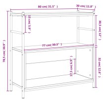 Biloxi Wooden Bookcase With 1 Large Shelf In Smoked Oak