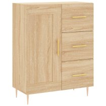 Didim Wooden Sideboard With 1 Door 3 Drawers In Sonoma Oak