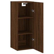 Carrara Wooden Wall Mounted Storage Cabinet In Brown Oak