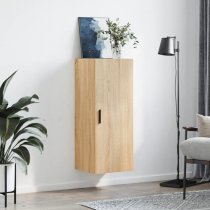 Carrara Wooden Wall Mounted Storage Cabinet In Sonoma Oak