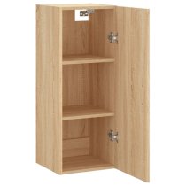 Carrara Wooden Wall Mounted Storage Cabinet In Sonoma Oak