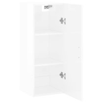 Carrara High Gloss Wall Mounted Storage Cabinet In White