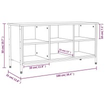 Atlanta Shoe Storage Bench 6 Compartments In Brown Oak