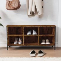 Atlanta Shoe Storage Bench 6 Compartments In Smoked Oak