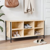 Atlanta Shoe Storage Bench 6 Compartments In Sonoma Oak