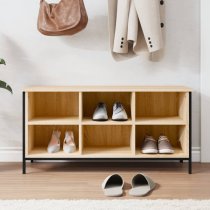 Atlanta Shoe Storage Bench 6 Compartments In Sonoma Oak