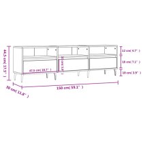 Bonn Wooden TV Stand With 3 Drawers In Grey Sonoma Oak