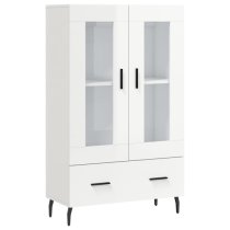 Derby High Gloss Display Cabinet With 2 Doors 1 Drawer In White