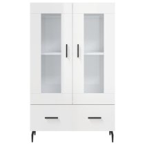 Derby High Gloss Display Cabinet With 2 Doors 1 Drawer In White