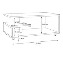 Barletta Wooden G-Shape Coffee Table In Antique Oak